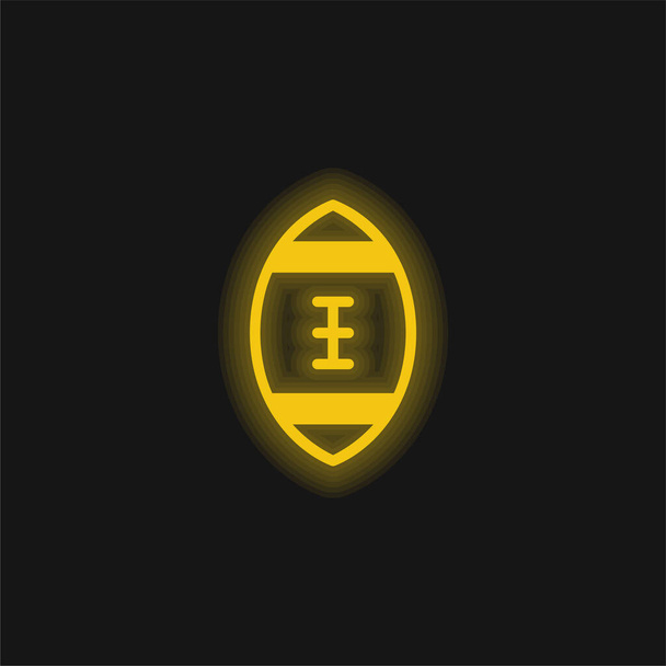 Amerikai futball sárga izzó neon ikon - Vektor, kép