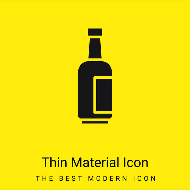 Palack minimális élénk sárga anyag ikon - Vektor, kép