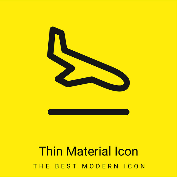 Arrival minimal bright yellow material icon - Vector, Image