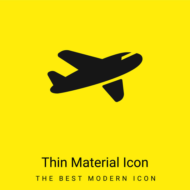 Transporte aéreo mínimo icono de material amarillo brillante - Vector, Imagen