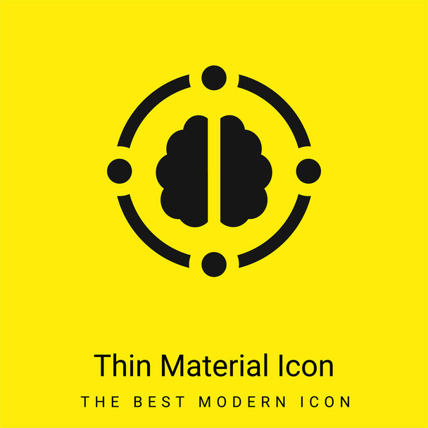 AI minimaal helder geel materiaal icoon - Vector, afbeelding