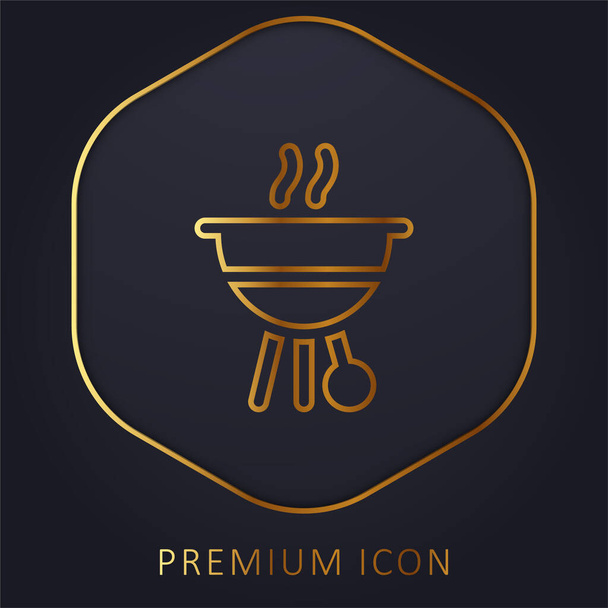 Barbecue gouden lijn premium logo of pictogram - Vector, afbeelding