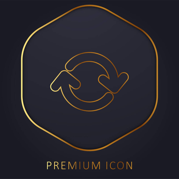 Flechas Círculo línea dorada logotipo premium o icono - Vector, imagen