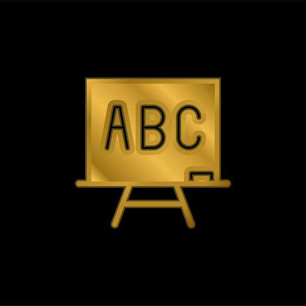 ABC chapado en oro icono metálico o logo vector - Vector, Imagen