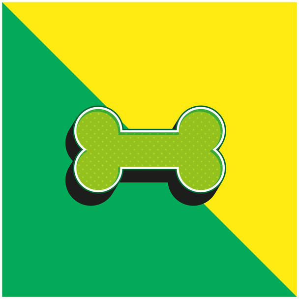 Кістковий зелений і жовтий сучасний 3d векторний логотип ікони - Вектор, зображення