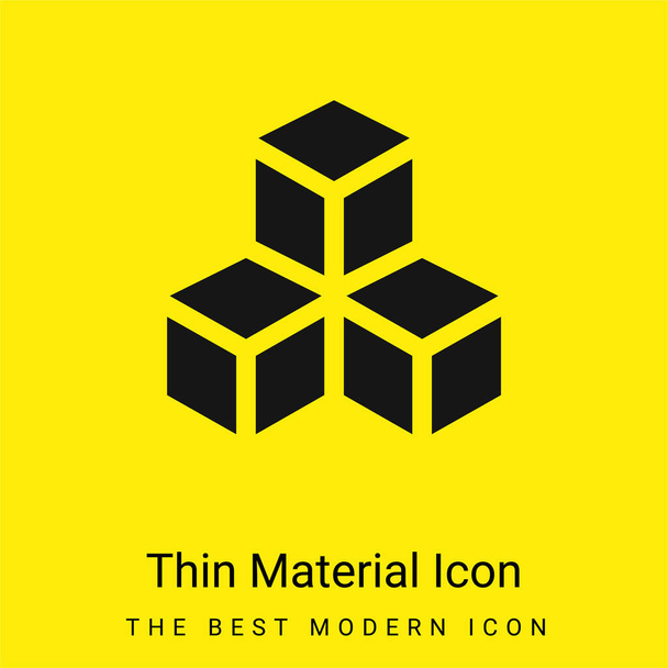 3d minimal bright yellow material icon - Vector, Image