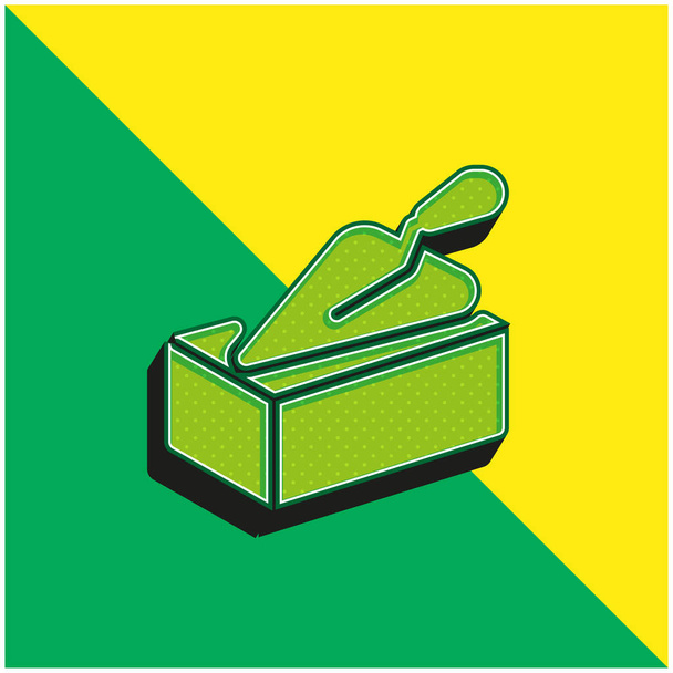 Ladrillo verde y amarillo moderno vector 3d icono del logotipo - Vector, Imagen