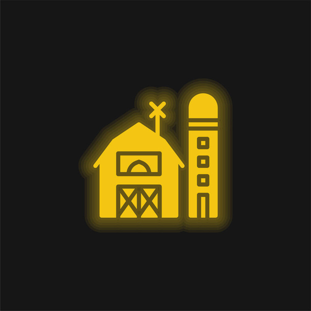 Барна жовта сяюча неонова ікона
 - Вектор, зображення