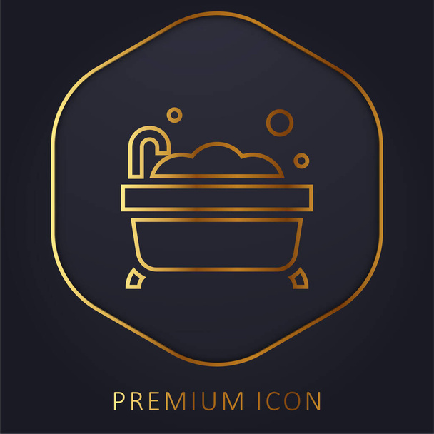 Baño línea de oro logotipo premium o icono - Vector, Imagen