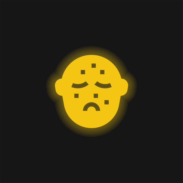 Acne yellow glowing neon icon - Vector, Image