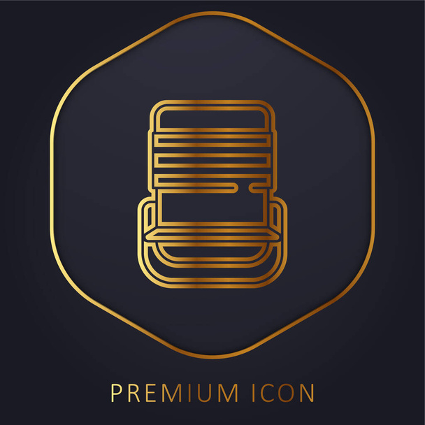 Cadeira de praia linha dourada logotipo premium ou ícone - Vetor, Imagem