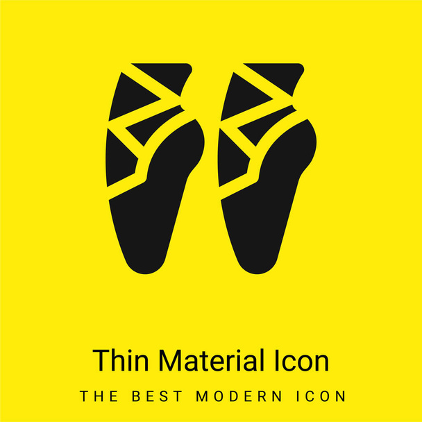 Balett cipő minimális fényes sárga anyag ikon - Vektor, kép