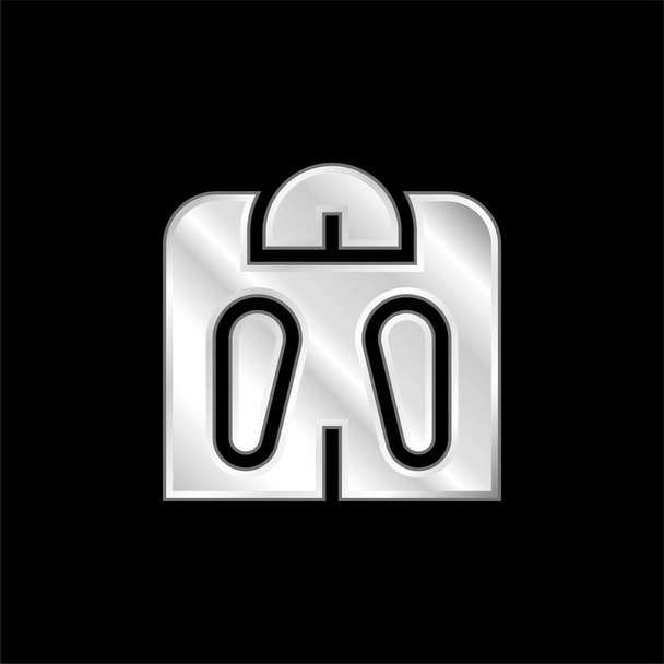 Koupelna Měřítko stříbrná pokovená ikona - Vektor, obrázek
