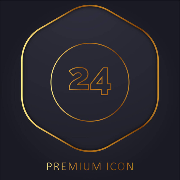 24 Heures ligne d'or logo premium ou icône - Vecteur, image