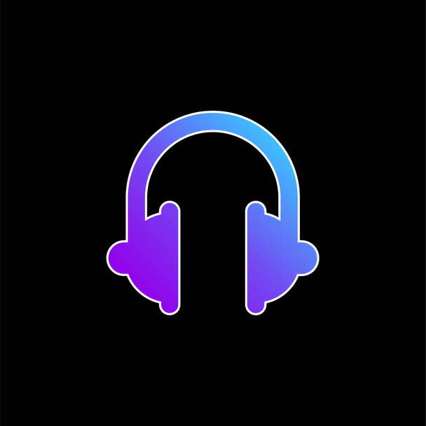 Big Headphones blue gradient vector icon - Vektor, obrázek