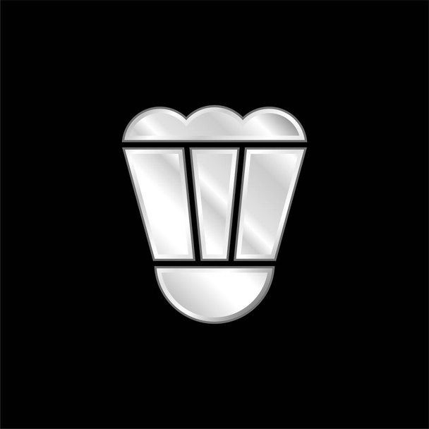 Badminton postříbřená kovová ikona - Vektor, obrázek