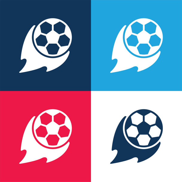 Set di icone minimali a quattro colori blu e rosso palla - Vettoriali, immagini