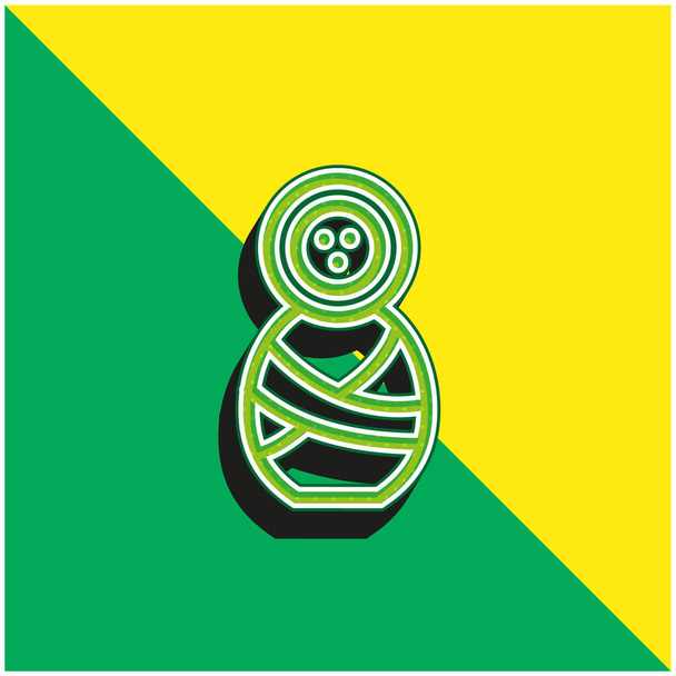 Baby Outline Зеленый и желтый современный трехмерный векторный логотип - Вектор,изображение