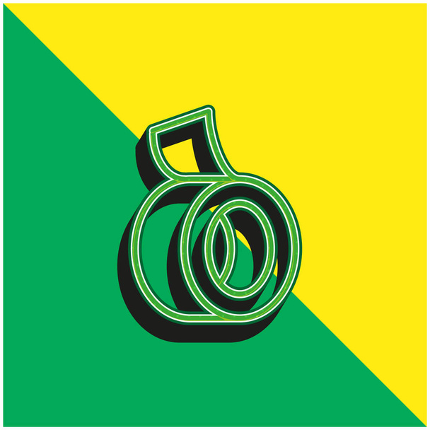 粘着テープ緑と黄色の近代的な3Dベクトルアイコンのロゴ - ベクター画像
