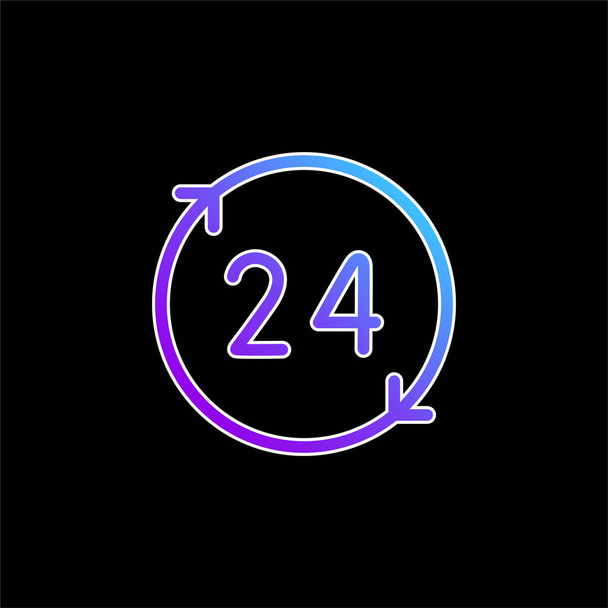 24 Hours blue gradient vector icon - Vector, Image