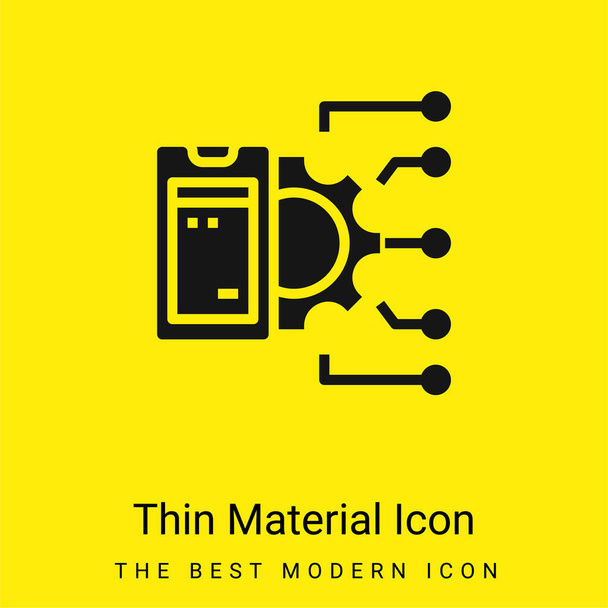 Api minimális fényes sárga anyag ikon - Vektor, kép