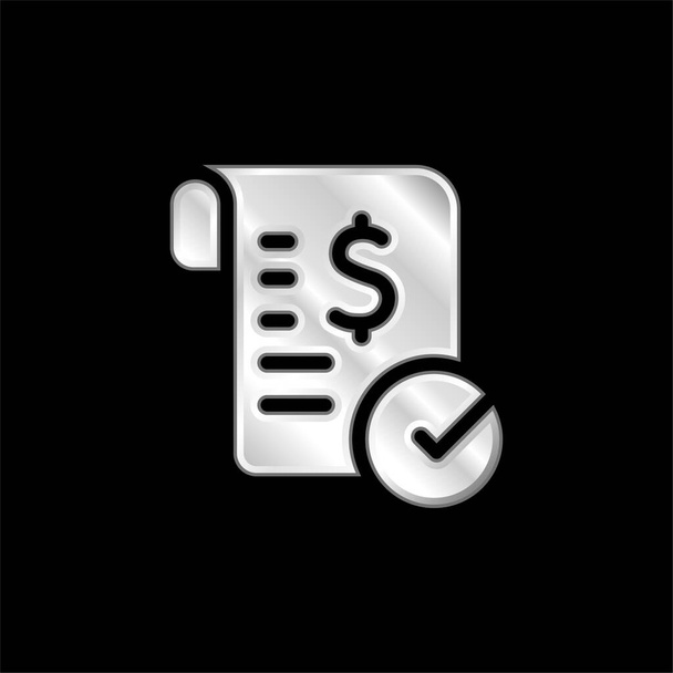 Bill plateado icono metálico - Vector, Imagen