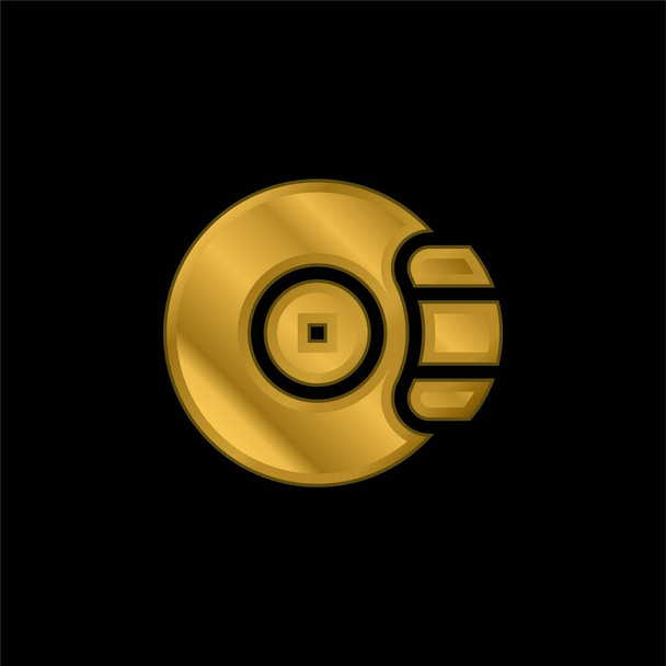 Icona metallica placcata oro del freno o vettore logo - Vettoriali, immagini