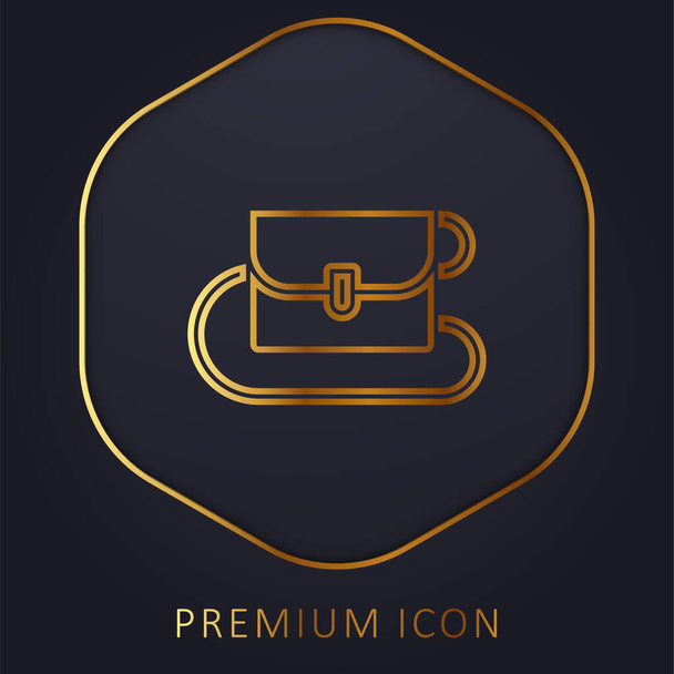 Сумка золотой линии премиум логотип или значок - Вектор,изображение