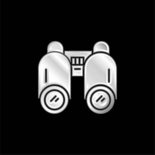 Binocolo icona metallica argentata - Vettoriali, immagini
