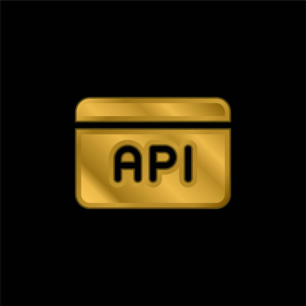 Позолоченная икона Апи или вектор логотипа - Вектор,изображение