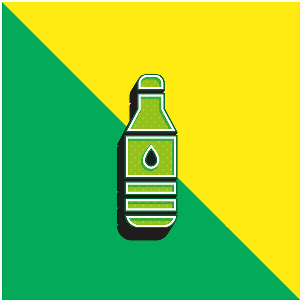 Μπουκαλάκι Πράσινο και κίτρινο σύγχρονο 3d διάνυσμα εικονίδιο λογότυπο - Διάνυσμα, εικόνα