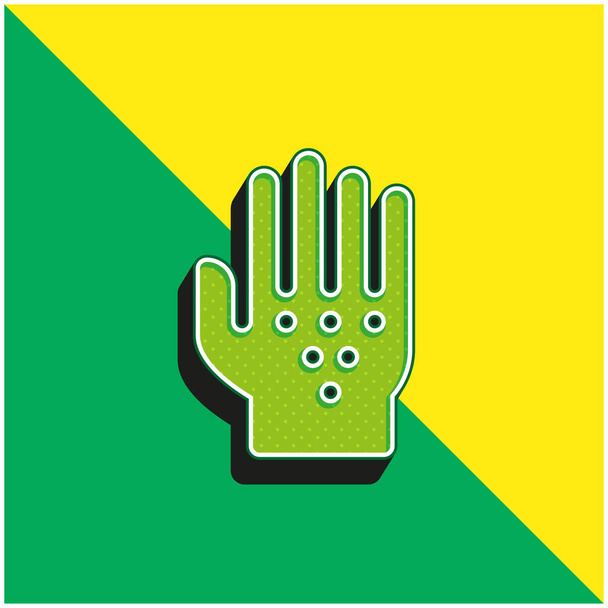 Alergia Zielone i żółte nowoczesne logo wektora 3D - Wektor, obraz