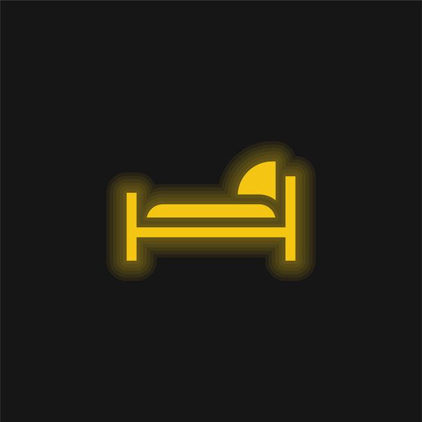 Ágysárga izzó neon ikon - Vektor, kép
