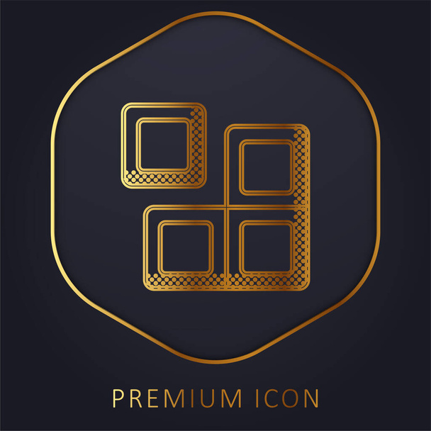 Block golden line premium logo or icon - Vector, Image