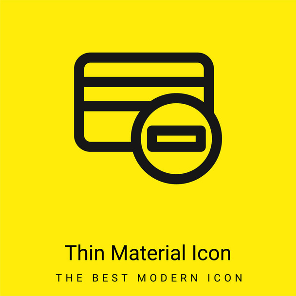 Block Credit Card minimal bright yellow material icon - Vector, Image