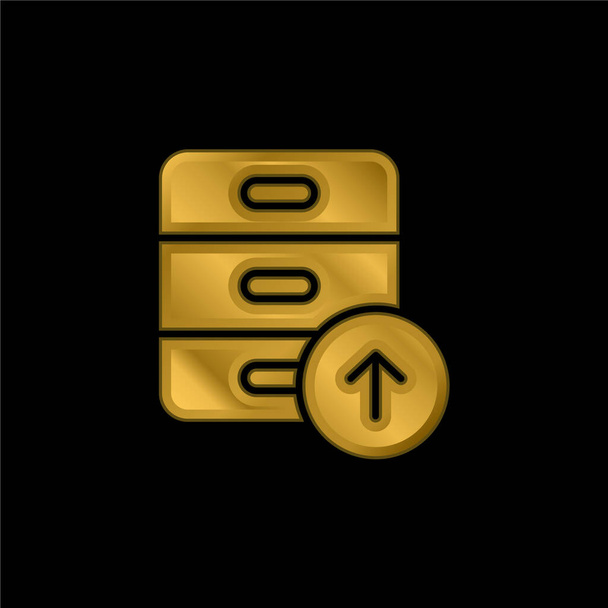 Archive gold plated metalic icon or logo vector - Vector, Image