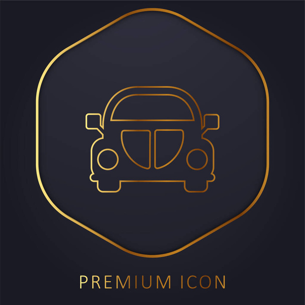 Maggiolino auto anteriore linea dorata logo premium o icona - Vettoriali, immagini