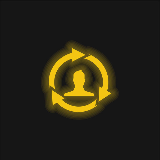 Affiliate Marketing yellow glowing neon icon - Vector, Image