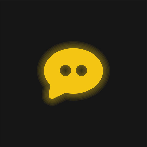 Big Speech Bubble amarelo brilhante ícone de néon - Vetor, Imagem