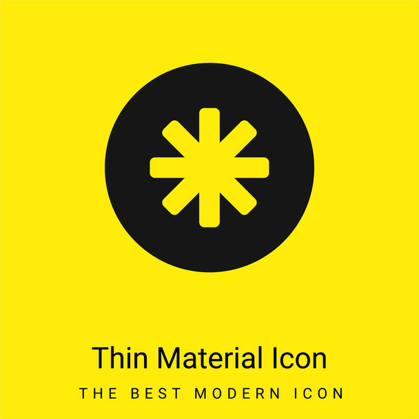 Asterisk minimal bright yellow material icon - Vector, Image