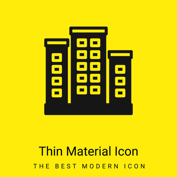 Apartamento mínimo icono de material amarillo brillante - Vector, imagen
