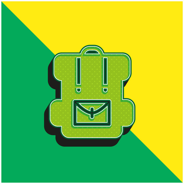 Bag Green and yellow modern 3d vector icon logo - Vector, Image