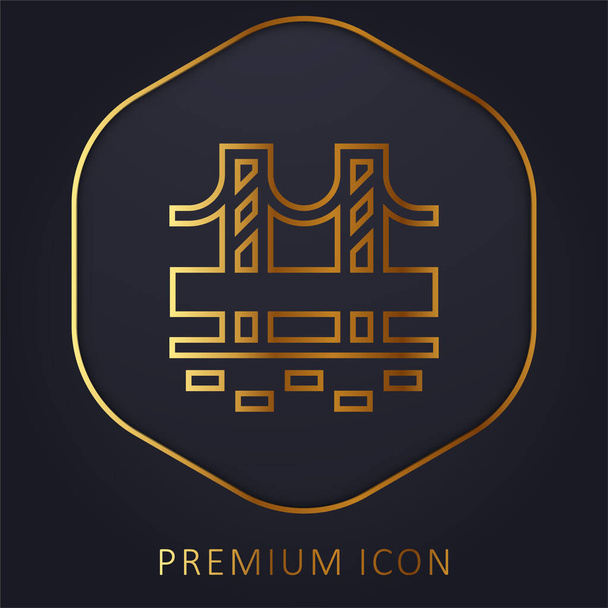 Brug gouden lijn premium logo of pictogram - Vector, afbeelding