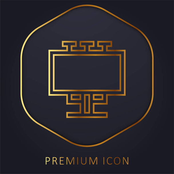 Billboard línea de oro logotipo premium o icono - Vector, Imagen