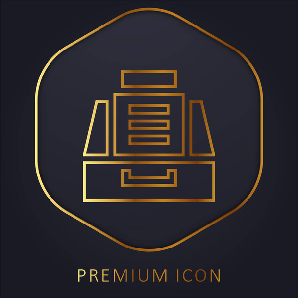Archive golden line premium logo or icon - Vector, Image