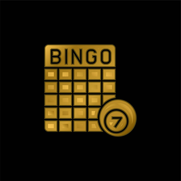 Επιχρυσωμένο μέταλλο Bingo διάνυσμα εικονίδιο ή λογότυπο - Διάνυσμα, εικόνα