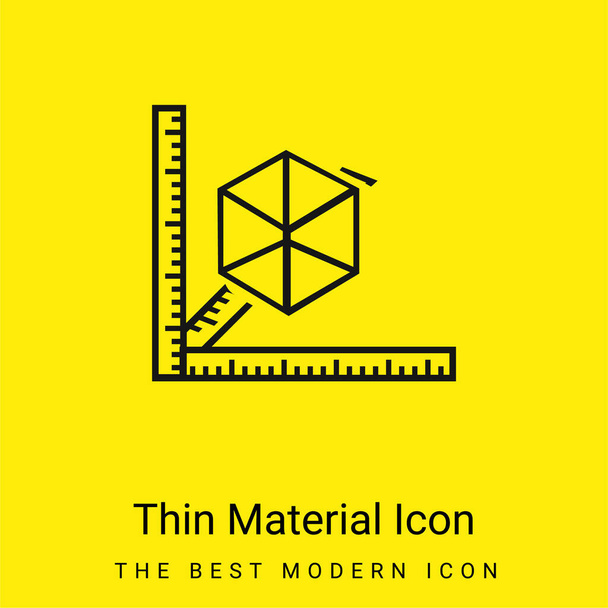 3d stampante con righelli icona materiale giallo brillante minimo - Vettoriali, immagini
