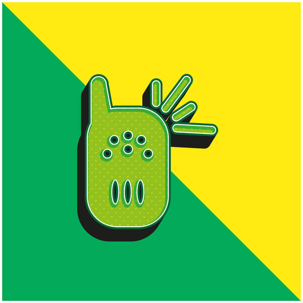 Baby Cry Detector Tool Zielone i żółte nowoczesne logo wektora 3D - Wektor, obraz