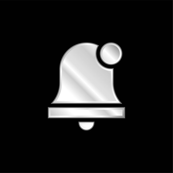 Alarma Bell plateado icono metálico - Vector, imagen