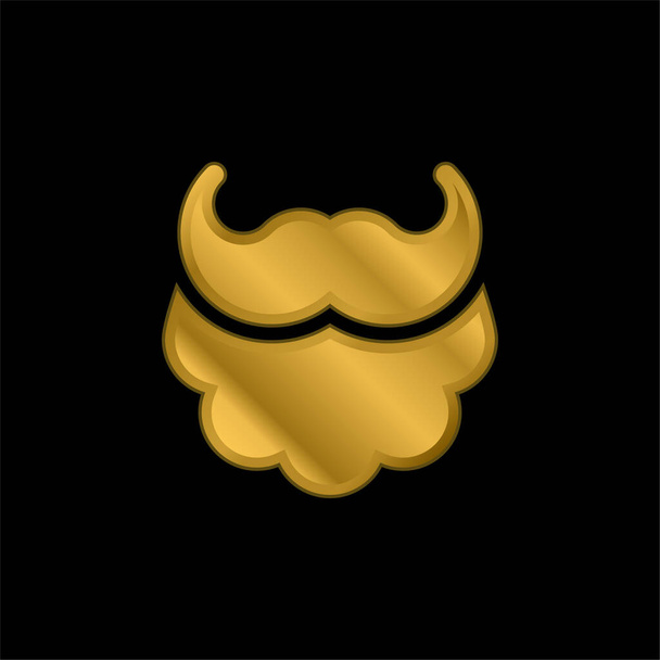 Pozłacana ikona metaliczna lub wektor logo z brodą - Wektor, obraz